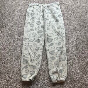 NFL Team Apparel Sweatpants Mens M Gray All Over Logo Relaxed Fit Lounge